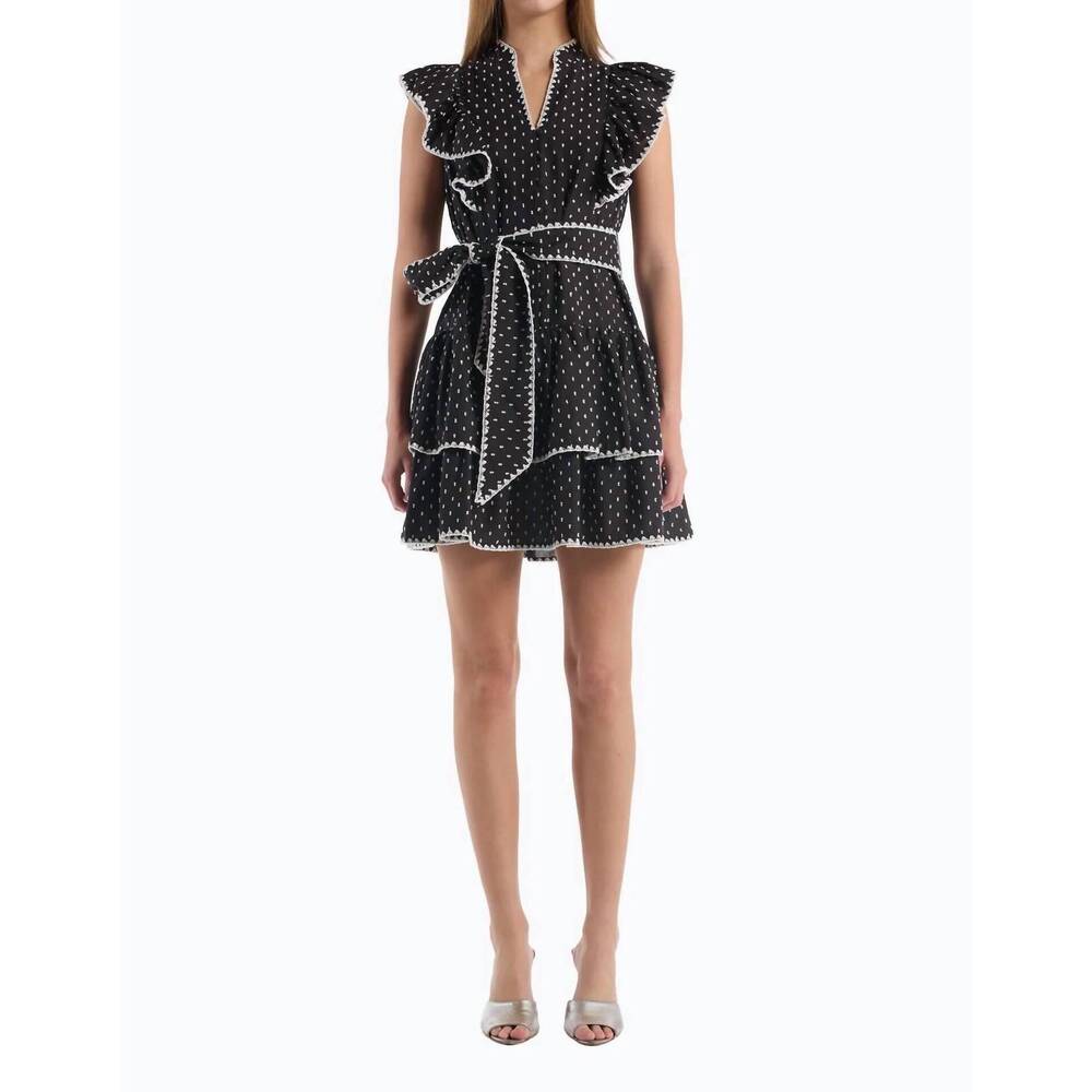 NEW CHRISTY LYNN uma dress in black white dot
